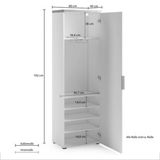 Armadio ad 1 anta con 5
