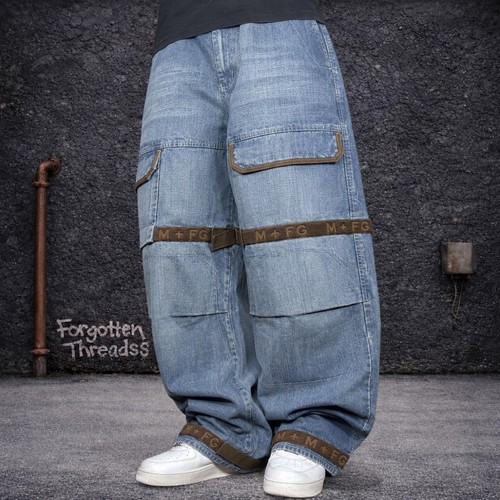 Jeans denim cargo nuovi con