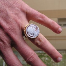 ANELLO CONCHIGLIA ORIGINALE CAMMEO Made in Italy TAGLIA USA PROFILO 7,5 