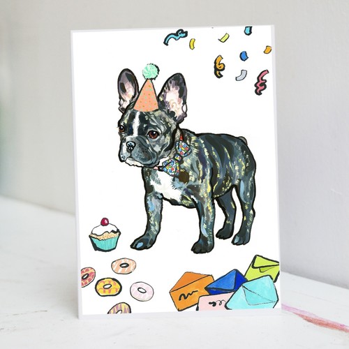 Biglietto compleanno bulldog - compleanno,