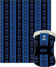 F.C.Inter, Coperta Plaid Sherpa Agnellato, 130x160