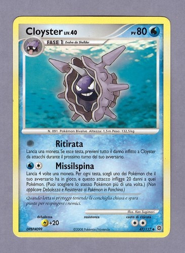 Pokemon cloyster liv card - cloyster, liv.