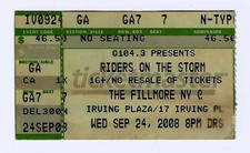 Biglietto Riders on the Storm 24/09 New York City NY Fillmore Stub NYC The Doors
