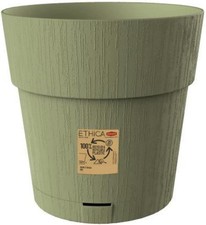 Stefanplast vaso fioriera ethica ø 20 verde oliva, con riserva d'acqua