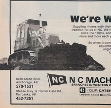 1983 N C Macchinario Caterpillar Pubblicità Alaska Mining Bulldozer Vintage F15X