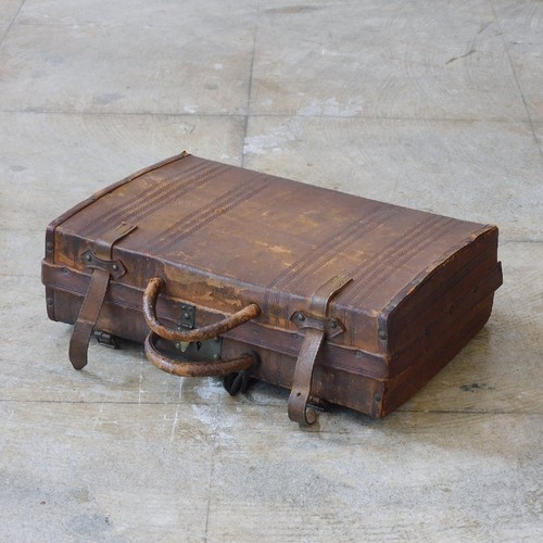 Valigia vintage pelle baule - valigia,