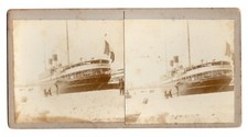 S36  GENOVA  VAPORE  TRANSATLANTICO   ANIMATA  FOTOGRAFIA   STEREOSCOPICA