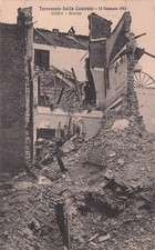 29-107) CARTOLINA SORA TERREMOTO ROVINE ITALIA CENTRALE 1915 VIAGGIATA FROSINONE