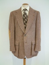 GIACCA HARRIS TWEED DI CESARANI..42"..FINE ANNI 70..BARRA GOLA..TASCHE A SOFFIETTO..