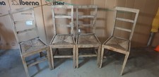4 VECCHIE SEDIE DA CUCINA IN LEGNO E PAGLIA COME DA FOTO VISTE E PIACIUTE