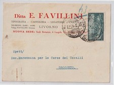 ITALIA 1948 12L REVIVAL ISOLATO SU COPERTINA COMMERCIALE DA LIVORNO A GROSSETO.