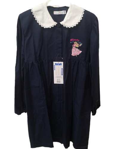 Grembiule bimba blu ricamato