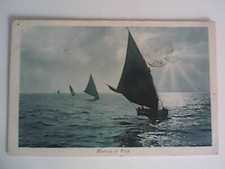 MARINA DI PISA VELE AL VENTO IN FILA BARCHE PESCA 1924 EDIZIONE CASTELLI FELICE 