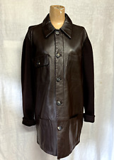 Giacca cappotto pelle marrone