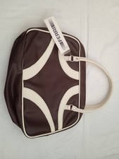 Borsa bowling marrone e panna