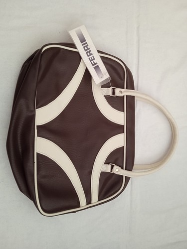 Borsa bowling marrone panna - e,