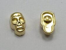 100 borchie teschio acrilico metallizzato tono oro 12X7mm senza foro per cellulare deco