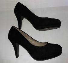 SCARPE DECOLTE' DONNA PLATEAU TACCO N.38 NERO CAMOSCIO