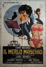 manifesto poster 2F IL MERLO MASCHIO EROTICO LANDO BUZZANCA LAURA ANTONELLI  023