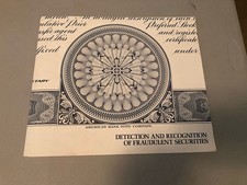 Detection and Recognition of Fraudulent Securities Booklet - American Bank Note