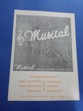PUBBLICITA' 1960 MUSITAL NEGOZIO DISCHI MILANO SERGIO RENDA TORREBRUNO DURANTI