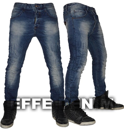 Jeans uomo denim blu slim - jeans,