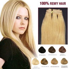 150 cm MATASSA TESSITURA REMY HAIR AAA EXTENSION capelli VERI 100% peso 100 gr