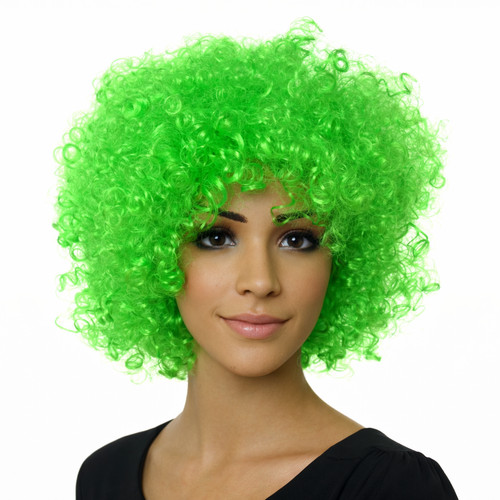 Parrucca afro verde grande - verde,