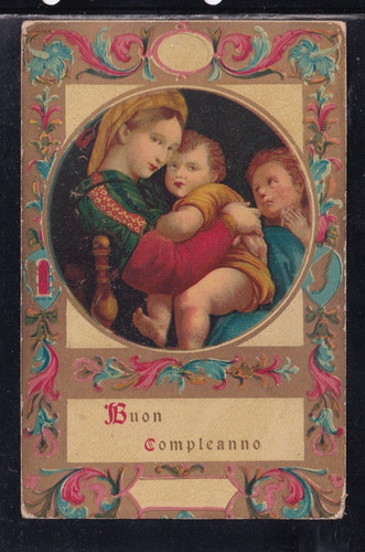 Cartolina arte buon compleanno - cartolina,