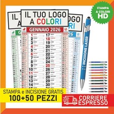 Promo Kit 100 Calendari Olandesi 2026 + 50 Penne Incisione al Laser