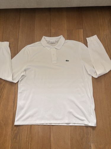 Polo lacoste bianca croccante - polo,
