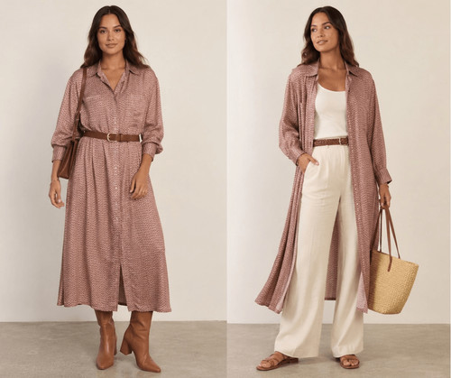 Maxi camicia midi zara - zara, seta