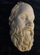Busto vintage filosofo greco SOCRATES volto marmo sostanziale arte da parete