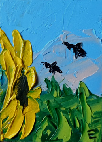 Aceo girasoli dipinto - aceo,