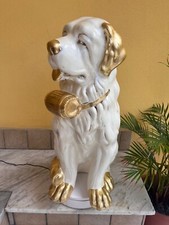 STATUA IN CERAMICA ARTIGIANALE BIANCO E FOGLIA ORO PER INTERNI ED ESTERNI 