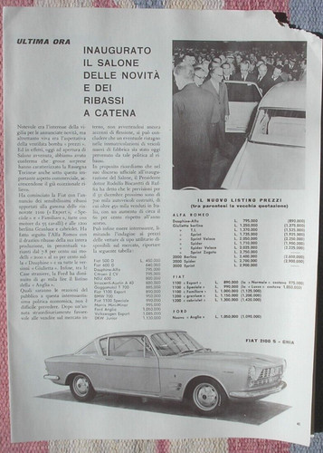 Novita salone auto torino - novita, 1960