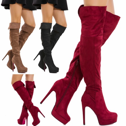 Women high suede boots lapel - boots,