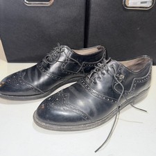 Scarpe da golf vintage Footjoy Classics da uomo 51417 BLK punte alari 10,5D