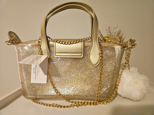 Borsa donna vegan oro glitter