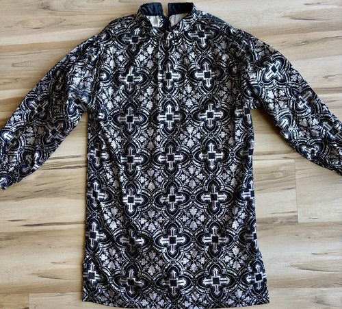 Abito croce jacquard argento