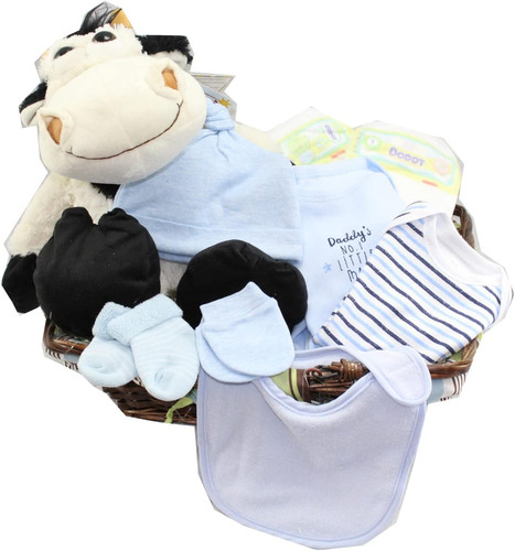 Cesto neonato blu con jeans - neonato,