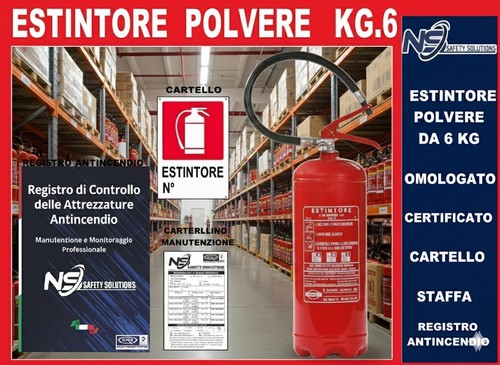 Estintore polvere kg - 6, con