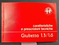 GIULIETTA 1.3 1.6 CARATTERISTICHE PRESTAZIONI TECNICHE Manuale Uso Manutenzione