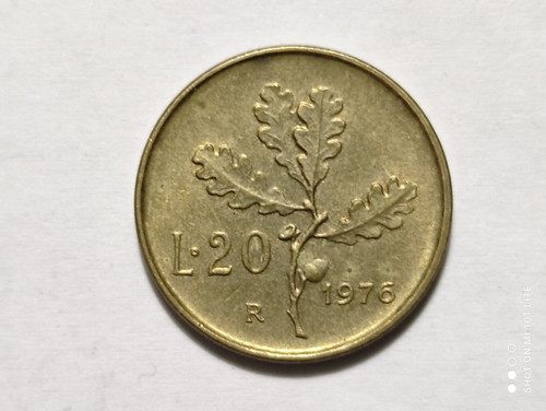 Moneta lire ramo quercia - ramo, di