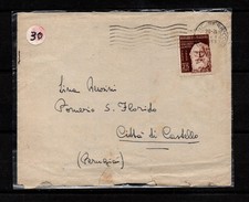Centenario Vincenzo Gemito ISOLATO su busta, Repubblica Storia Postale 1953