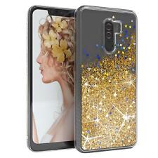 Custodia glitter per Xiaomi Pocophone F1 custodia silicone liquido cover cellulare oro morbido