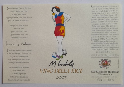 Etichetta vino pace 2003 - vino,