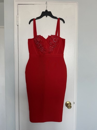 Vestito donna bodycone rosso