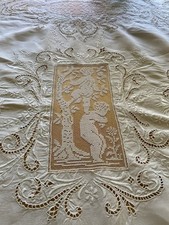 Antica tovaglia figurativa in