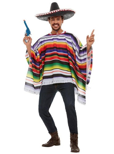 Poncho messicano multicolore - poncho,